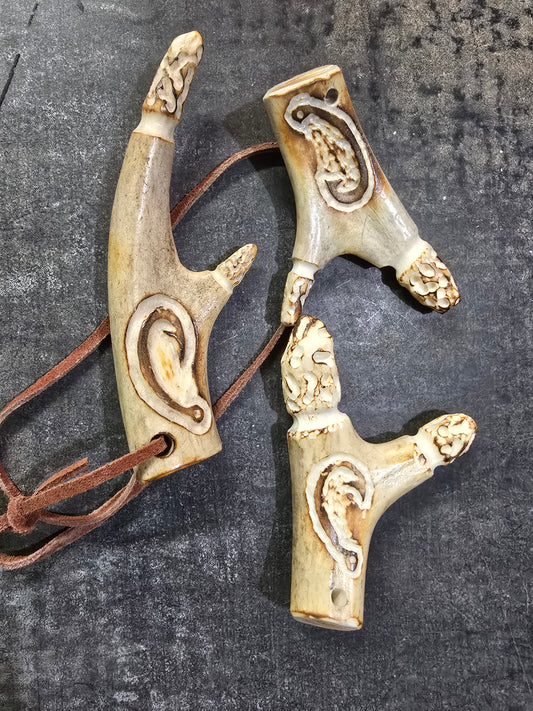 Hand carved whitetail antler keychain/necklace